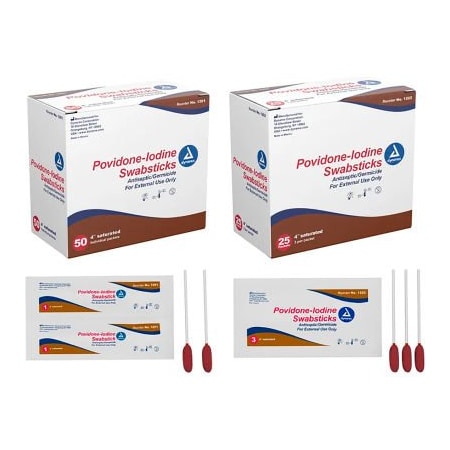 Dynarex Dynarex Povidone Iodine Swabsticks, 250 Pcs 1202